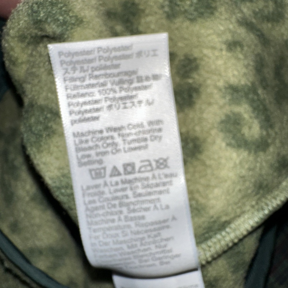 J. Crew Quilted Button-Neck Sherpa Tunic Sz XXS Loden Green Leopard 615 BA200 - Picture 4 of 4